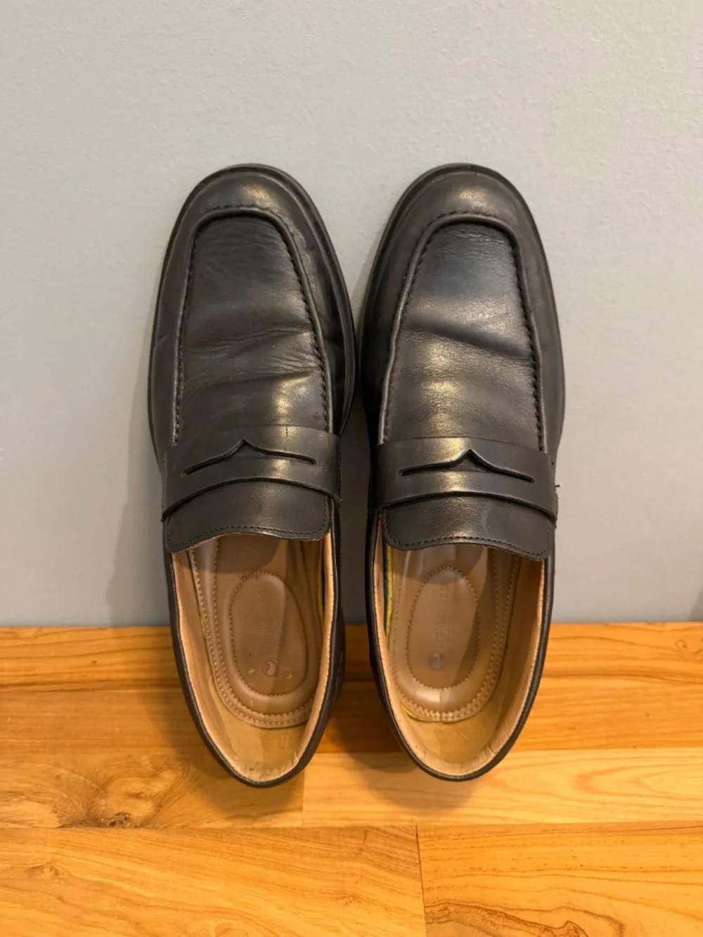 Clarks Unstructured Black Leather Penny Loafers in Men’s Size 7.5M